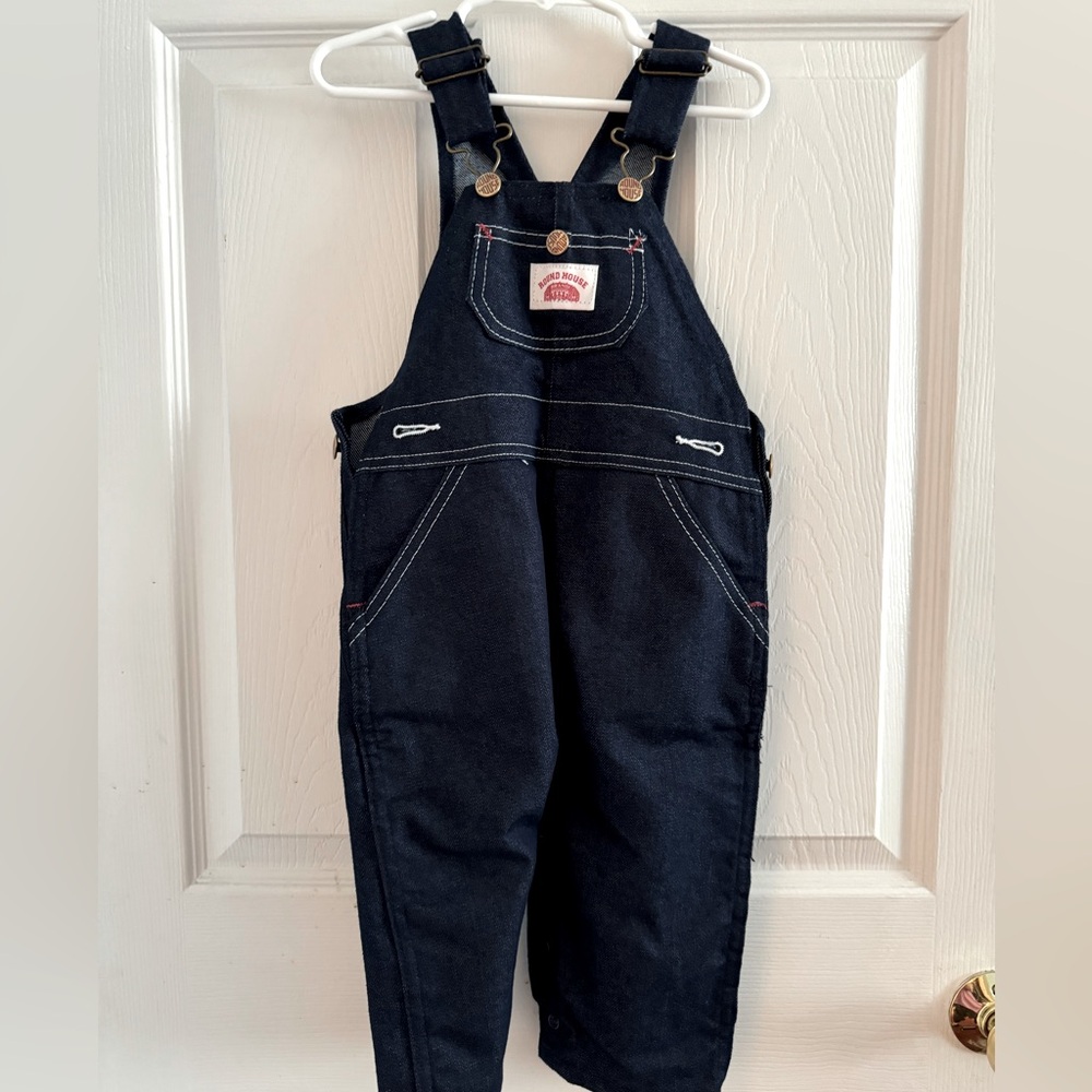 NWT Round House Toddler Boys Denim Jean Overalls 24 Months